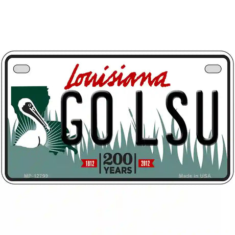 Go LSU Novelty Metal License Plate Tag 7" x 4" (MP)