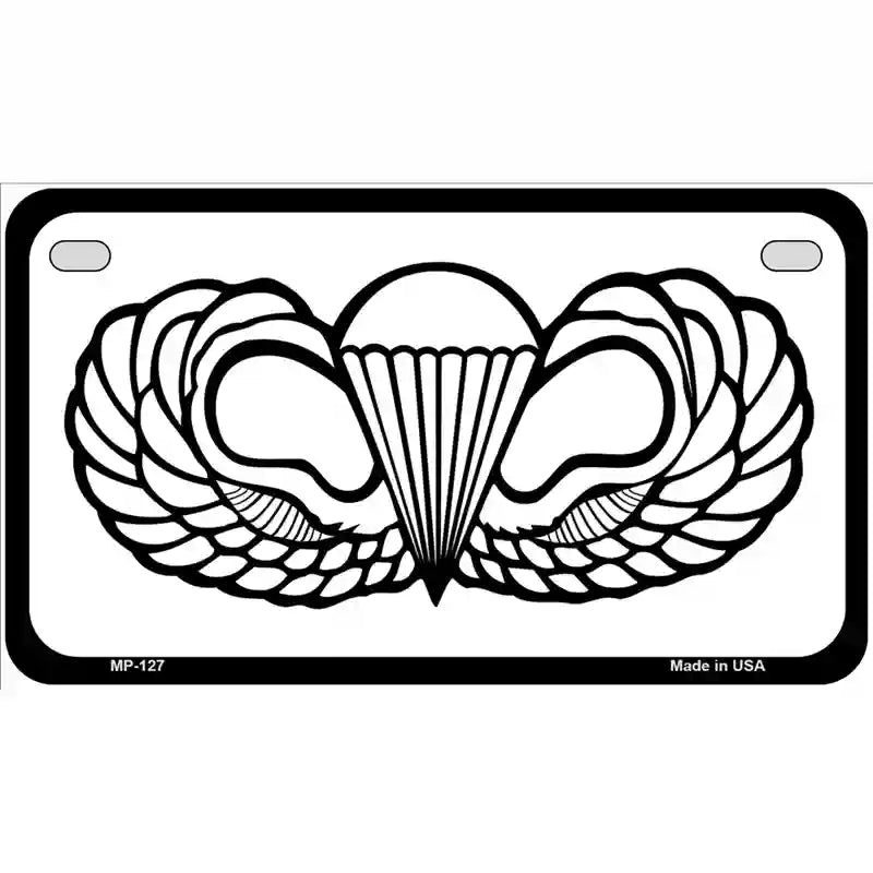 Parachute Badge Novelty Metal License Plate 7" x 4" (MP)