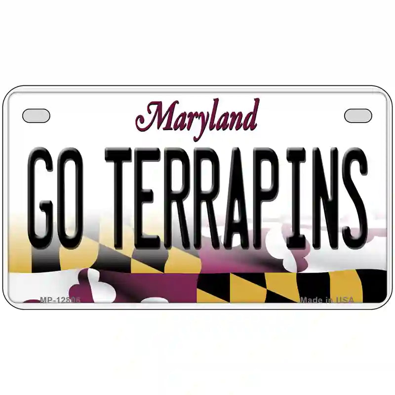 Go Terrapins Novelty Metal License Plate Tag 7" x 4" (MP)