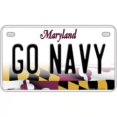 Go Navy Novelty Metal License Plate Tag 7" x 4" (MP)