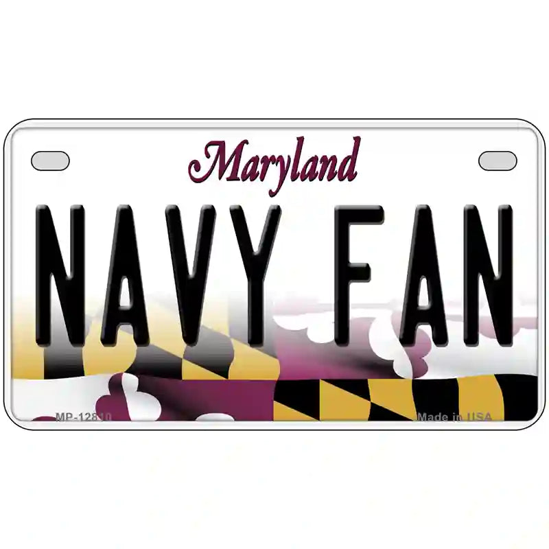 Navy Fan Novelty Metal License Plate Tag 7" x 4" (MP)