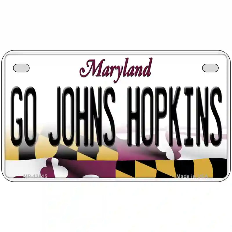 Go Johns Hopkins Novelty Metal License Plate 7" x 4" (MP)