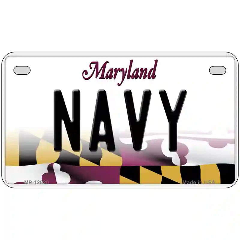 Navy Novelty Metal License Plate 7" x 4" (MP)