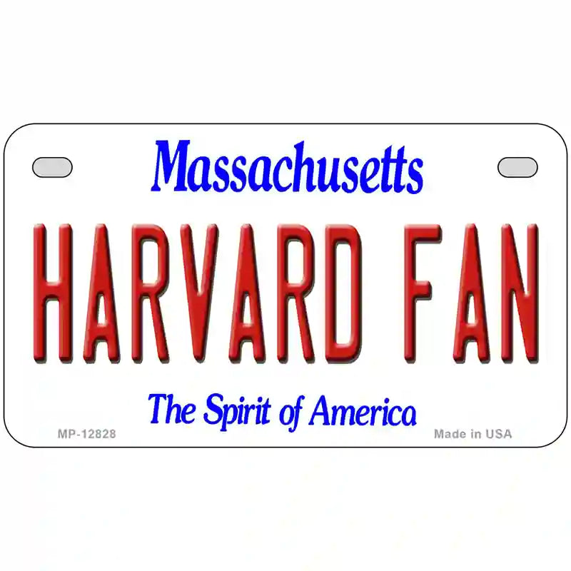 Harvard Fan Novelty Metal License Plate 7" x 4" (MP)