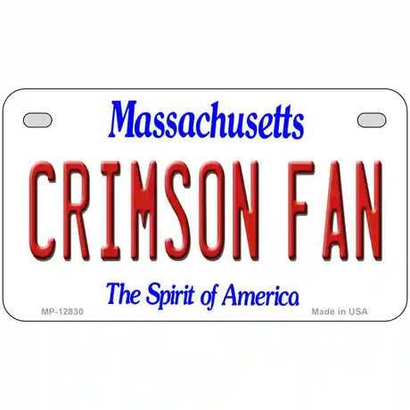 Crimson Fan Novelty Metal License Plate 7" x 4" (MP)