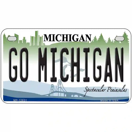 Go Michigan Novelty Metal License Plate 7" x 4" (MP)