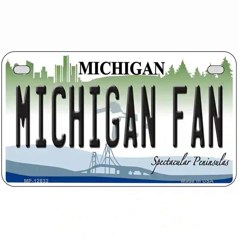 Michigan Fan Novelty Metal License Plate 7" x 4" (MP)