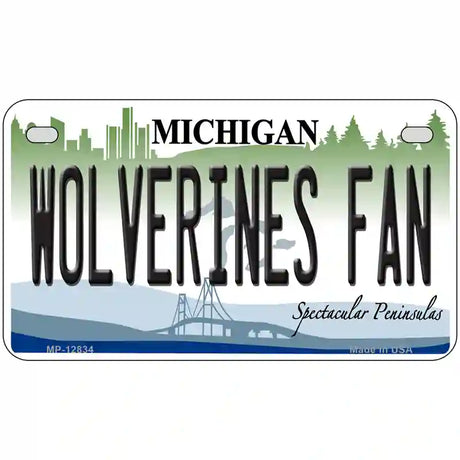 Wolverines Fan Novelty Metal License Plate 7" x 4" (MP)