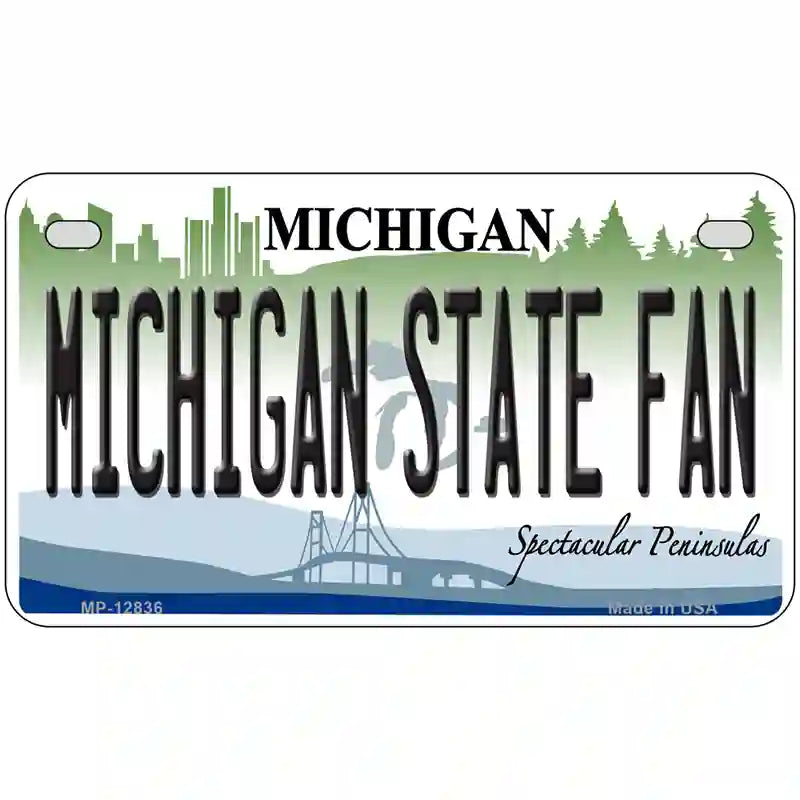 Michigan State Fan Novelty Metal License Plate 7" x 4" (MP)