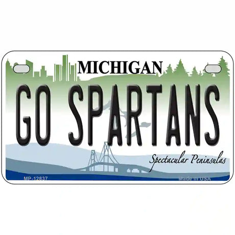 Go Spartans Novelty Metal License Plate 7" x 4" (MP)