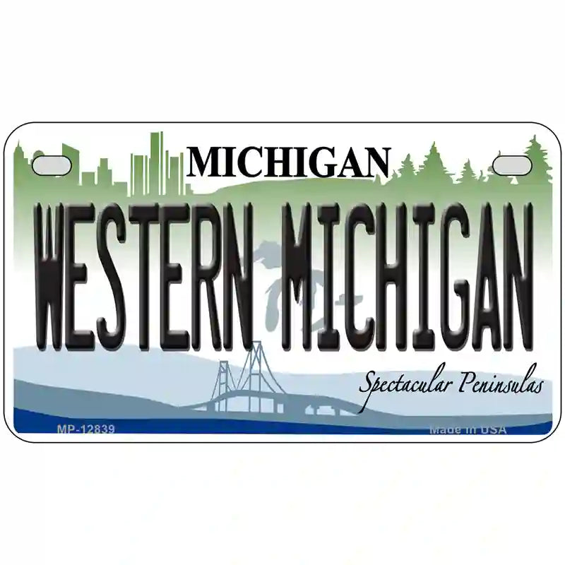 Western Michigan Novelty Metal License Plate 7" x 4" (MP)