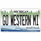 Go Western Michigan Novelty Metal License Plate 7" x 4" (MP)