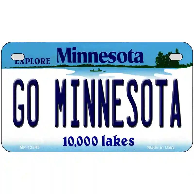 Go Minnesota Novelty Metal License Plate 7" x 4" (MP)