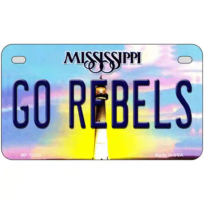 Go Rebels Novelty Metal License Plate 7" x 4" (MP)