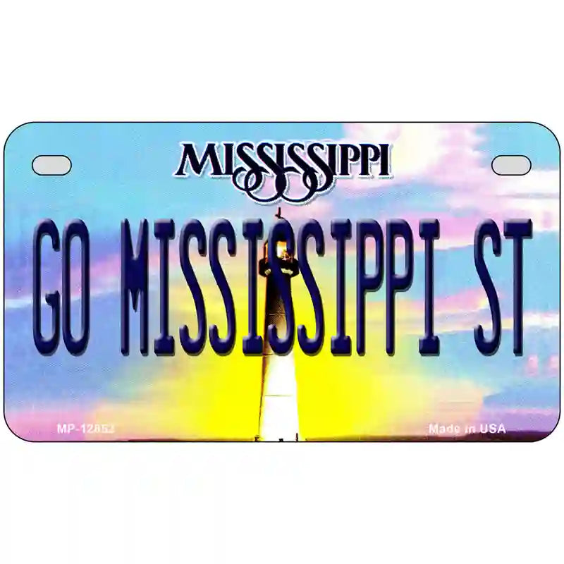 Go Mississippi State Novelty Metal License Plate 7" x 4" (MP)