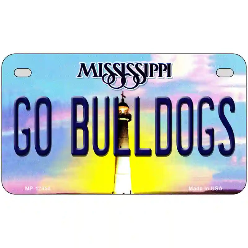 Go Bulldogs Mississippi Novelty Metal License Plate 7" x 4" (MP)