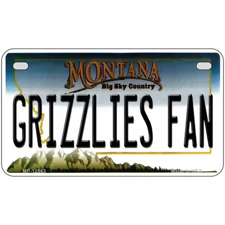 Grizzlies Fan Novelty Metal License Plate 7" x 4" (MP)