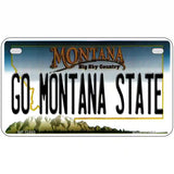 Go Montana State Novelty Metal License Plate 7" x 4" (MP)