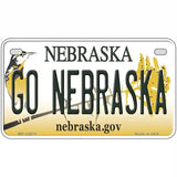 Go Nebraska Novelty Metal License Plate 7" x 4" (MP)