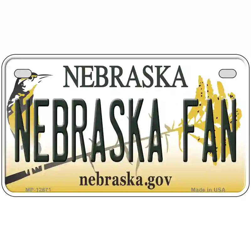 Nebraska Fan Novelty Metal License Plate 7" x 4" (MP)