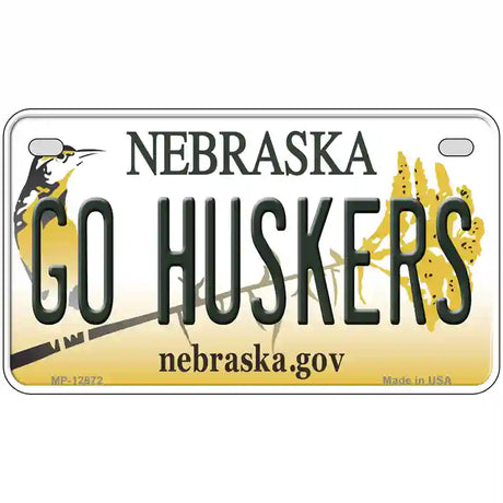 Go Huskers Novelty Metal License Plate 7" x 4" (MP)