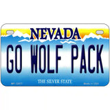 Go Wolf Pack Novelty Metal License Plate 7" x 4" (MP)