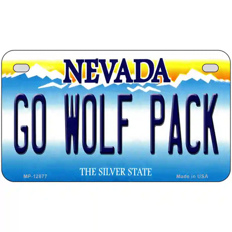 Go Wolf Pack Novelty Metal License Plate 7" x 4" (MP)