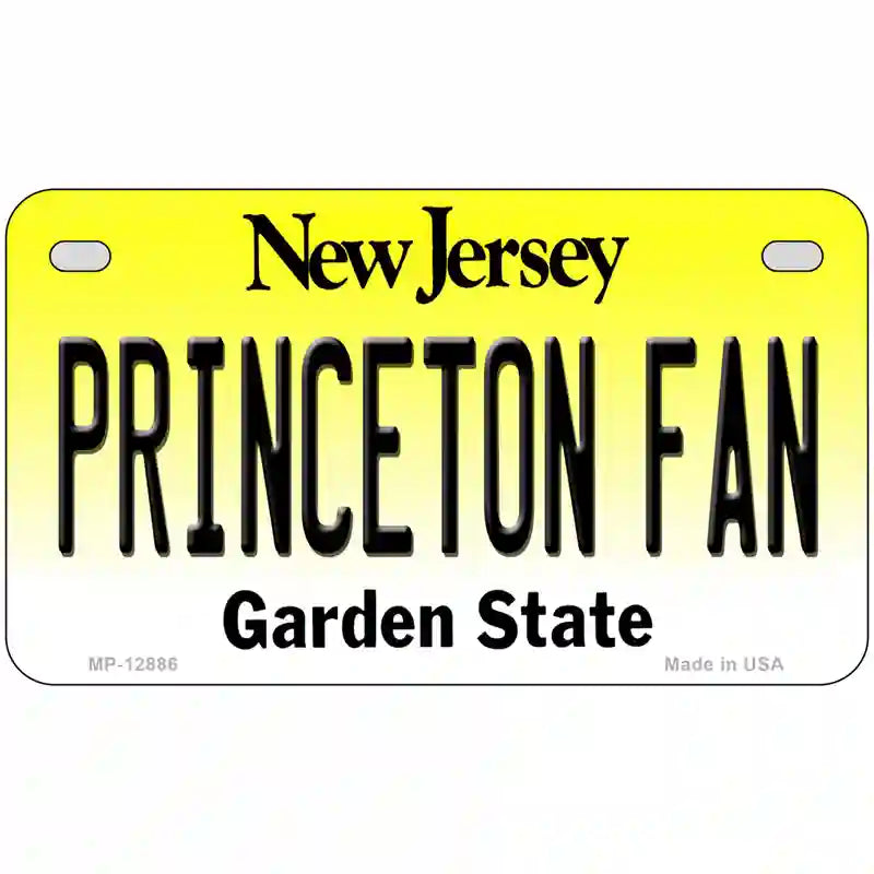 Princeton Fan Novelty Metal License Plate 7" x 4" (MP)