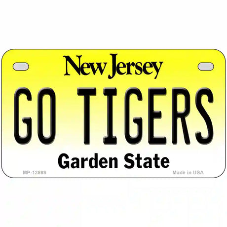 New Jersey Go Tigers Novelty Metal License Plate 7" x 4" (MP)