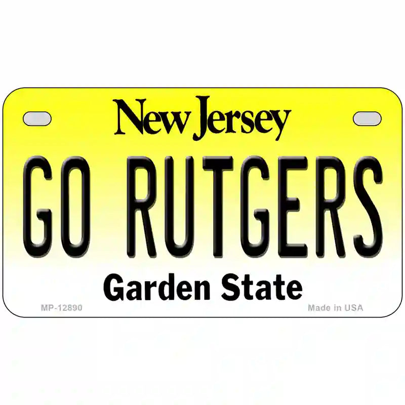 Go Rutgers Novelty Metal License Plate 7" x 4" (MP)