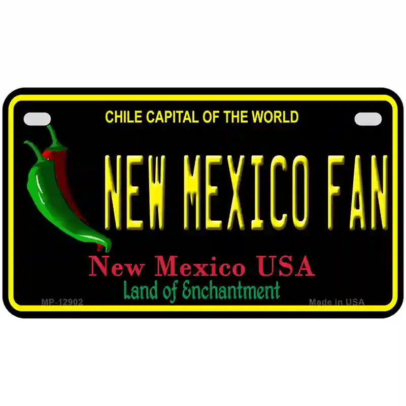 New Mexico Fan Novelty Metal License Plate 7" x 4" (MP)