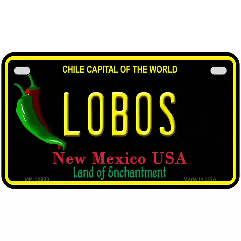 Lobos Novelty Metal License Plate 7" x 4" (MP)