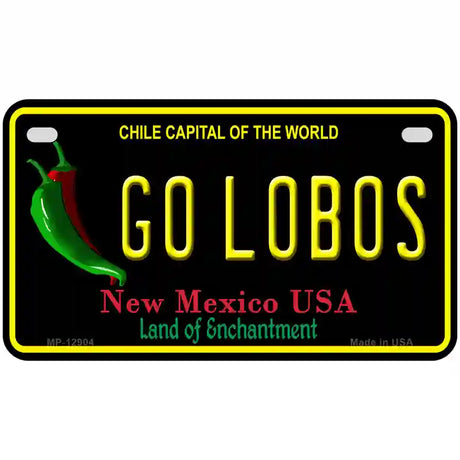 Go Lobos Novelty Metal License Plate 7" x 4" (MP)