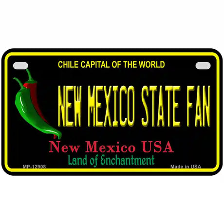 New Mexico State Fan Novelty Metal License Plate 7" x 4" (MP)