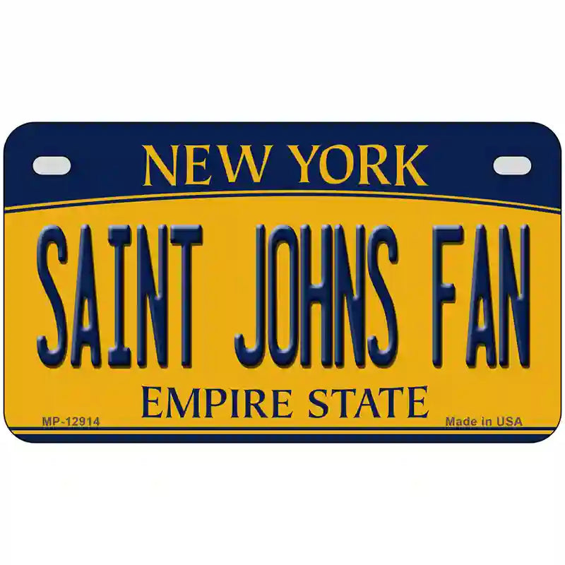 Saint Johns Fan Novelty Metal License Plate 7" x 4" (MP)