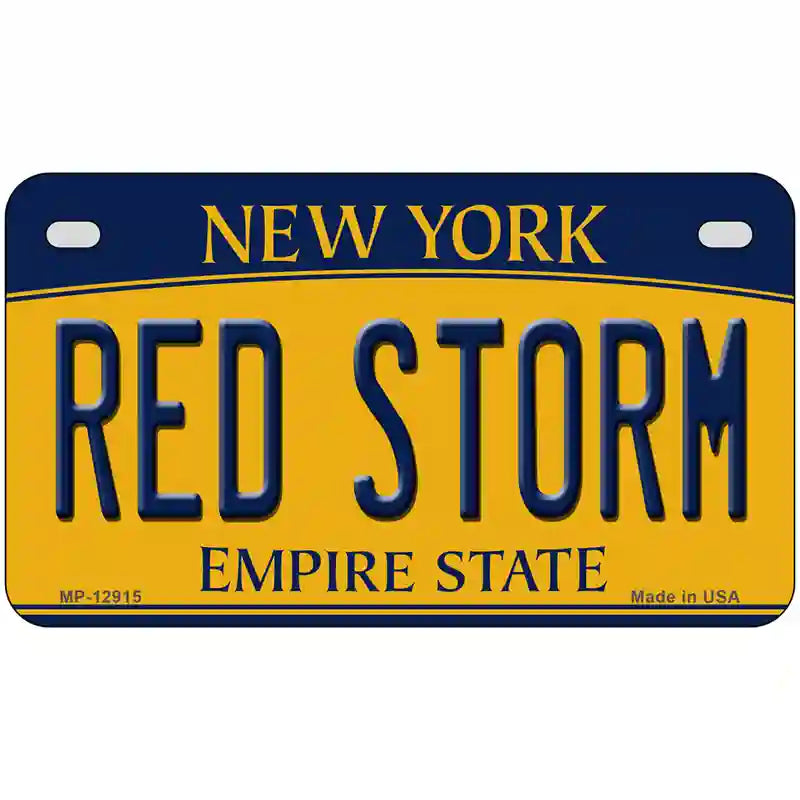 Red Storm Novelty Metal License Plate 7" x 4" (MP)