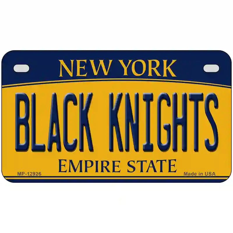 Black Knights Novelty Metal License Plate 7" x 4" (MP)