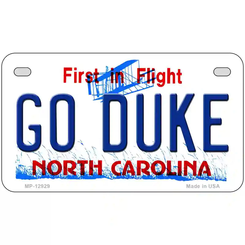 Go Duke Novelty Metal License Plate 7" x 4" (MP)