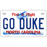 Go Duke Novelty Metal License Plate 7" x 4" (MP)