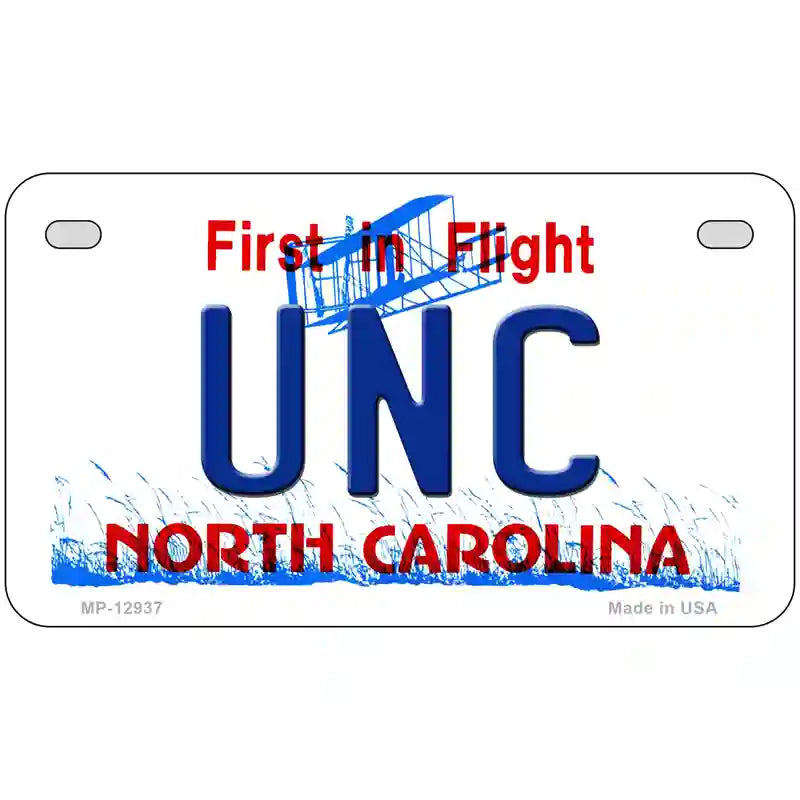 Univ North Carolina Novelty Metal License Plate 7" x 4" (MP)