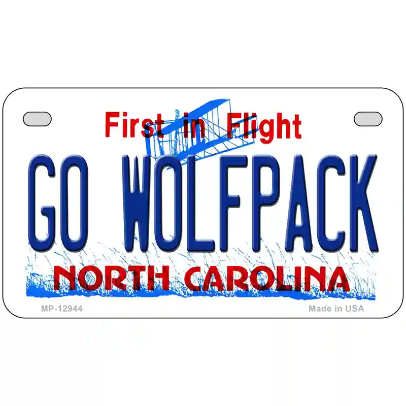 Go Wolfpack Novelty Metal License Plate 7" x 4" (MP)