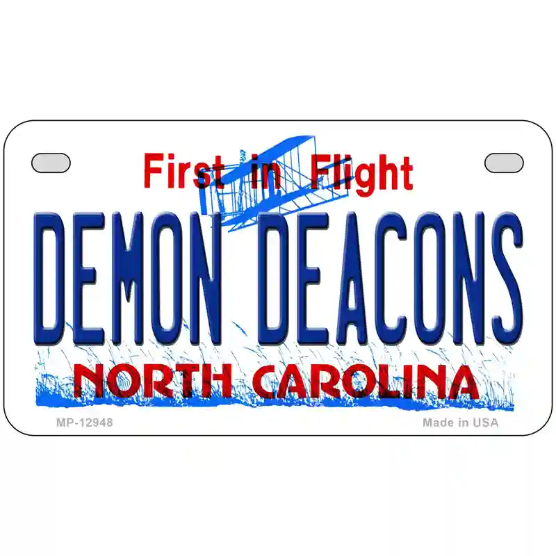 Demon Deacons Novelty Metal License Plate 7" x 4" (MP)