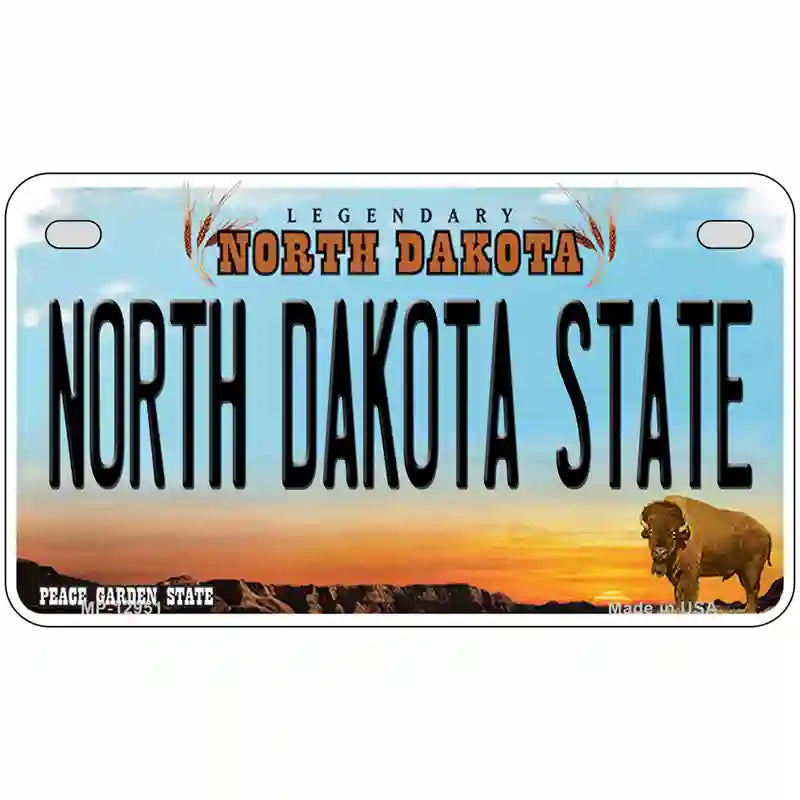 North Dakota State Novelty Metal License Plate 7" x 4" (MP)