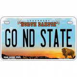 Go North Dakota State Novelty Metal License Plate 7" x 4" (MP)