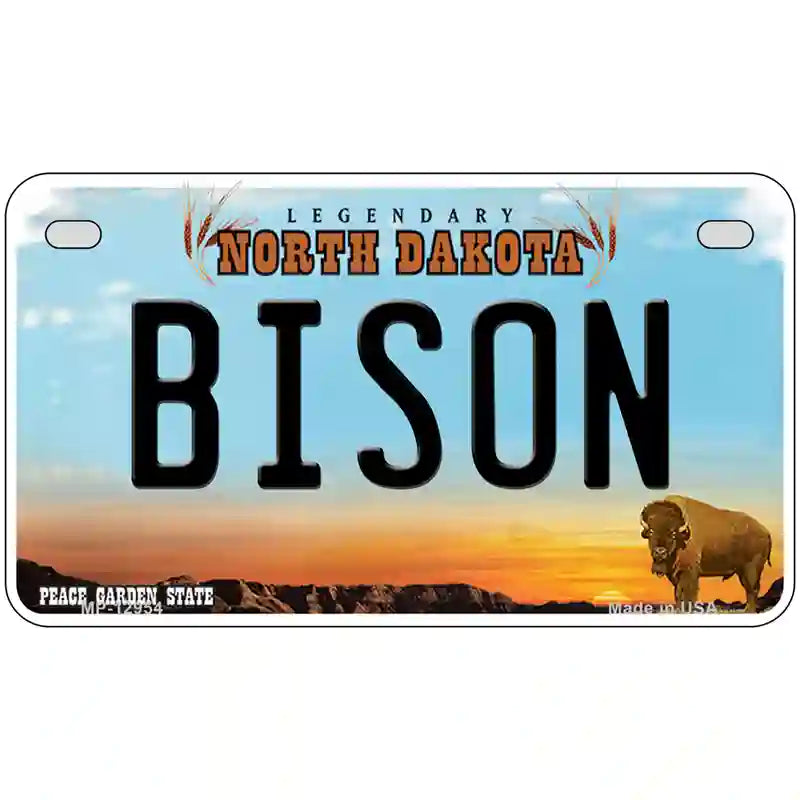 Bison Novelty Metal License Plate 7" x 4" (MP)