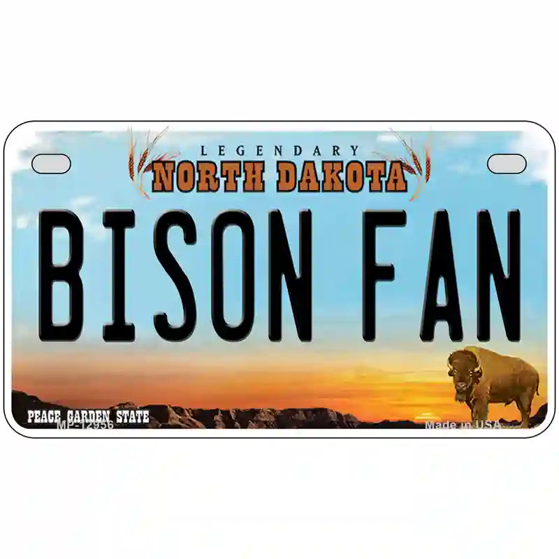 Bison Fan Novelty Metal License Plate 7" x 4" (MP)