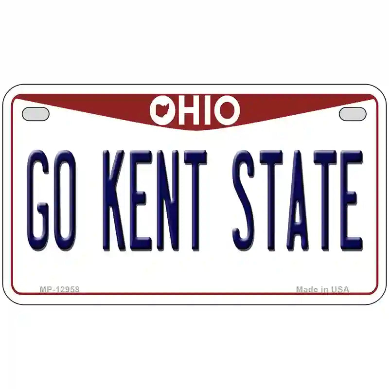 Go Kent State Novelty Metal License Plate 7" x 4" (MP)