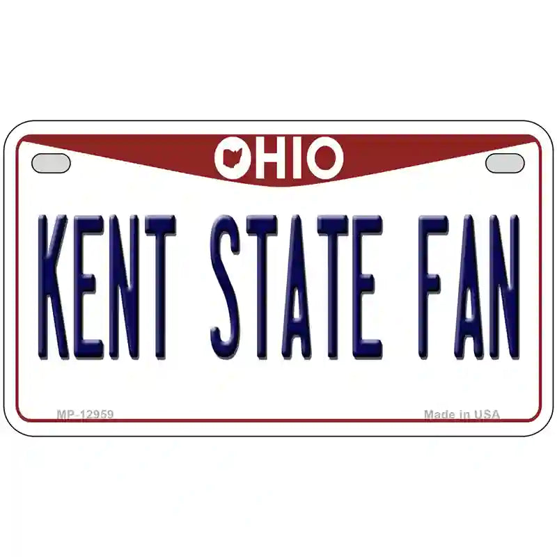 Kent State Fan Novelty Metal License Plate 7" x 4" (MP)