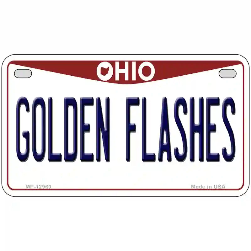 Golden Flashes Novelty Metal License Plate 7" x 4" (MP)