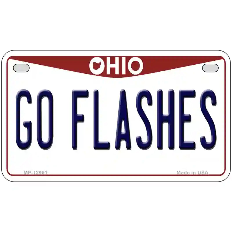 Go Flashes Novelty Metal License Plate 7" x 4" (MP)